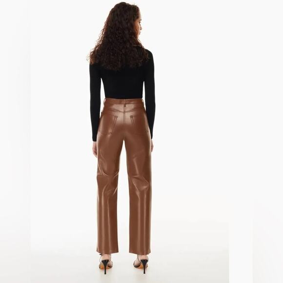 Aritzia Brown faux leather Pants Set - Picture 3 of 12